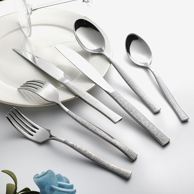48-Piece Silverware Set, Stainless Steel Flatware Set - Image 7