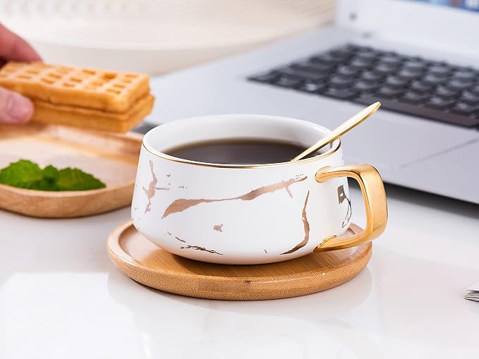 2 Sets of 10 oz Luxury Golden Marble Tea/Coffee Cup - Image 4