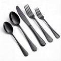 LIANYU 20 Piece Black Silverware Set, Stainless Steel Flatware Cutlery Set | by LIANYU