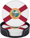 6 Pack Florida State Flag Leather Coaster by GTEVUTS