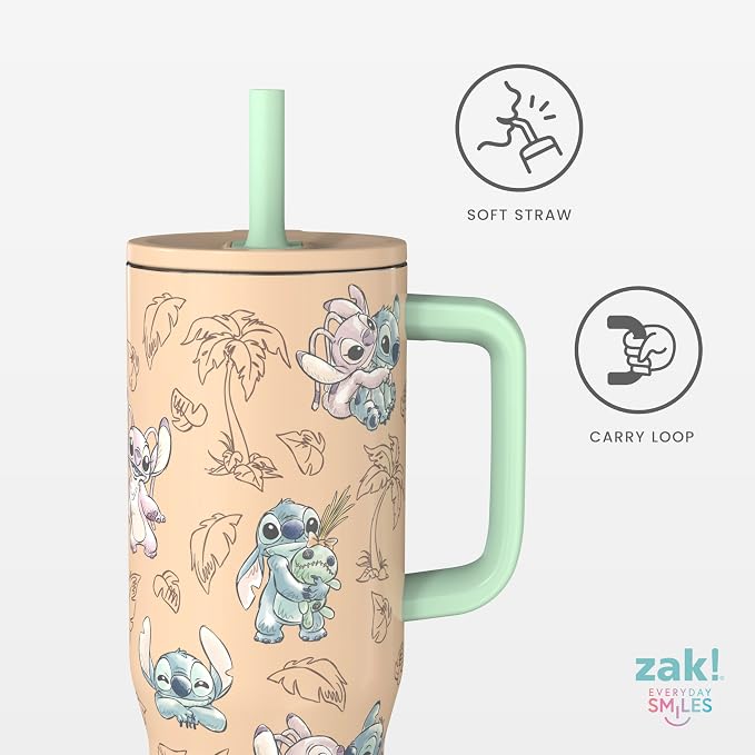 Zak Designs Stitch 30oz Spill-Proof Insulated Stainless Steel Tumbler | BPA Free - Image 4