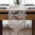 Lace Table Runner Dresser Scarf, Macrame Floral Embroidered Vintage Exquisite by Jeloris