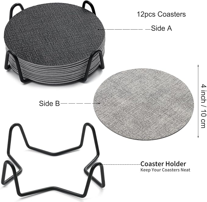 Faux Leather Drink Coasters - Image 9