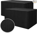 HolidayIdeas 2 Pack Fitted Table Covers Rectangle - 72 x 30 Inch - Black Linen Textured Tablecloths for 6 Foot Tables, Fabric Tableclothes for Craft Show, Trade Show, Parties, Banquet