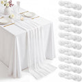 10 Pack White Table Runner 10FT Gauze Cheesecloth Table Runner | 21x120 Inch by Dugpit