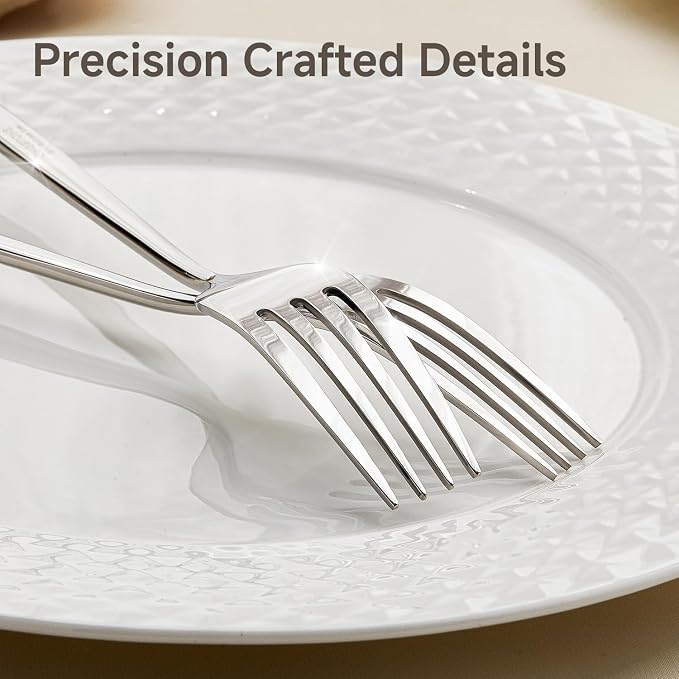 4-Piece Salad Fork Set, 18/10 Stainless Steel Dessert Forks | Mirror Polished - Image 3