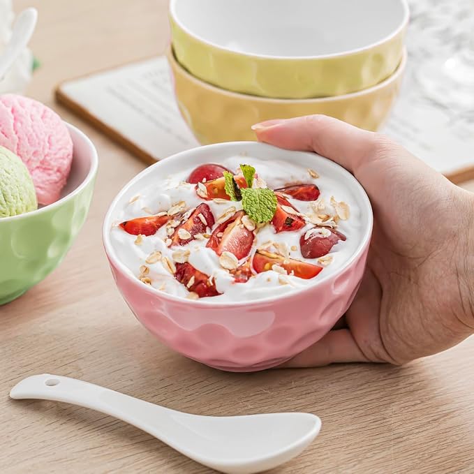 HOMBENE Porcelain Soup Bowls, 4.5 Inch Ice Cream Bowl, Kitchen Bowl Set - Image 4
