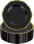 60pcs Black Plastic Plates by Hioasis