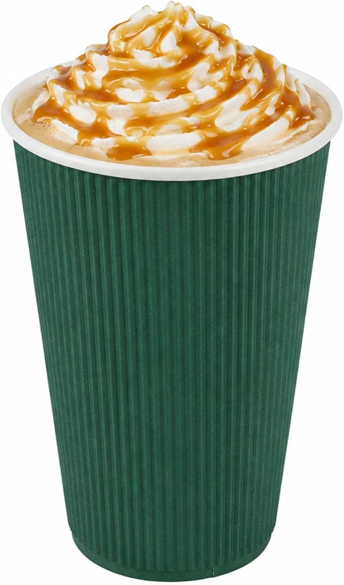 Restaurantware Ripple Wall Coffee Cups 500 Count 16 Ounce Insulated Forest by Restaurantware
