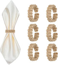 Meplait Napkin Rings Set of 6, Boho Napkins Holders Ring by Meplait