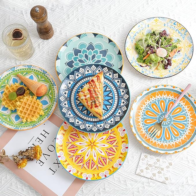 Dinner Plates Set of 6, 8 Inch Scratch Resistant Ceramic Plates, Dishwasher and - Image 7