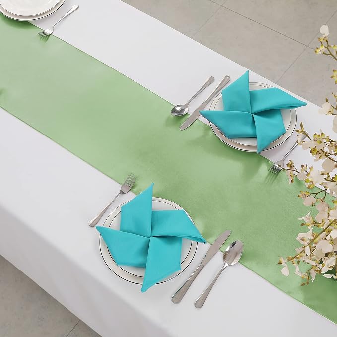 Horbaunal 24 Pack Sage Green Satin Table Runner 12 x 108 Inch | Smooth Table - Image 4