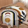 Mid Century Boho Round Tablecloth, Modern Abstract Sun Moon Bohemian Leaves Tablecloth for Home Party Dining Room Kitchen Decor 50Inch(127cm)
