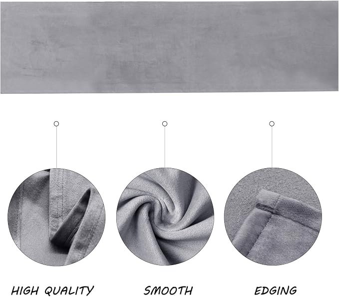 BALCONY & FALCON Table Runner Velvet Silver Gray 14"x95" | Elegant, Fall Decor - Image 2