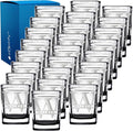 Personalized Square Shot Glasses Set of 25 Black Bottom 2oz Engraved Initial and Name Custom Gifts, Weddings, Birthdays, Party, Event, Decorations