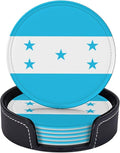 6 Pack Honduras Flag Leather Coaster by GTEVUTS