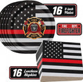 Firefighter Thin Red Line Party Set-16 Guests-Plates & Napkins-Havercamp | by Havercamp