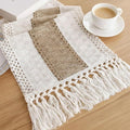 Boho Table Runner with Tassels, Farmhouse Rustic Macrame Table Runners by EphyrosaHome