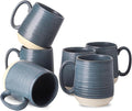 HASENSE Porcelain Coffee Mugs Set of 6, 15 Ounce Large Ceramic Coffee Cups Set by Hasense