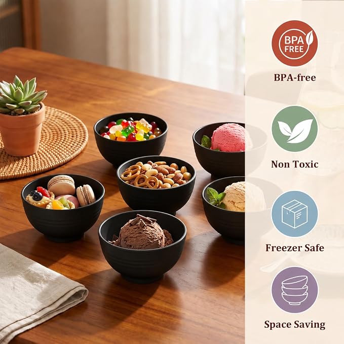 PYRMONT Unbreakable 10 OZ Bowls Wheat Straw Bowls Set of 8 Alternative Plastic - Image 6