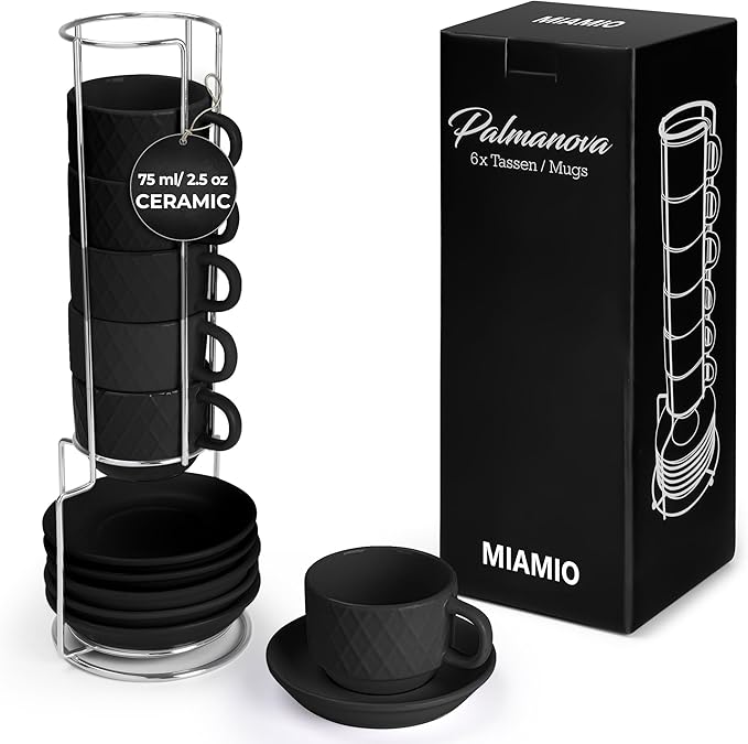MIAMIO - Espresso Cups Set, Ceramic - Modern Home Set | Ceramic espresso cups by MIAMIO