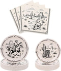 60PCS Cowboy Paper Plates and Napkins Party Supplies Serve 20 | Western Rodeo by BORAENDEY