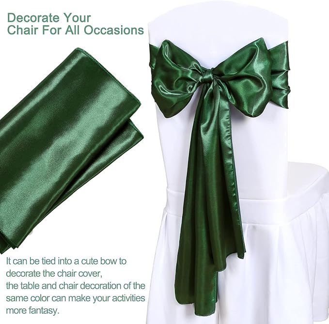 Forest Green Satin Table Runners 12x108 inch 5 Pcs Bright Satin Silk Fabric | - Image 3