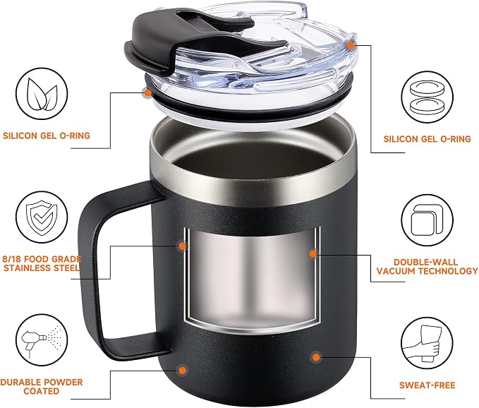 12oz Insulated Travel Coffee Mug - Image 2