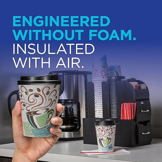 Dixie PerfecTouch 10 oz Paper Coffee Cups By GP PRO, Coffee Haze Design - Image 4