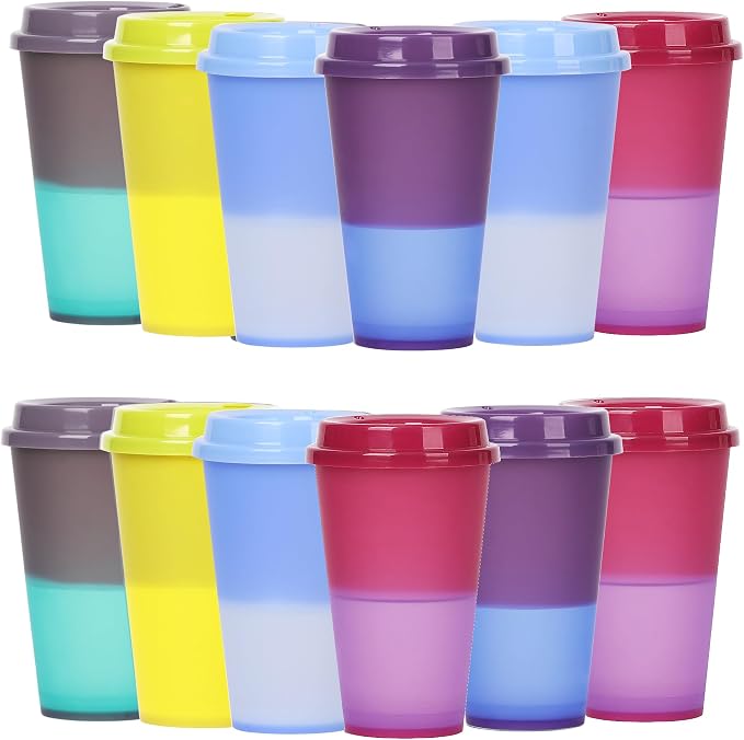 Color Changing Cups, 5 Pack 24oz Plastic Tumblers, Reusable Iced Coffee & by Alohastarttg