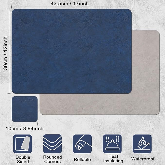 Vinyl Placemats Set of 6, Dual Sided Place Mats - Image 9