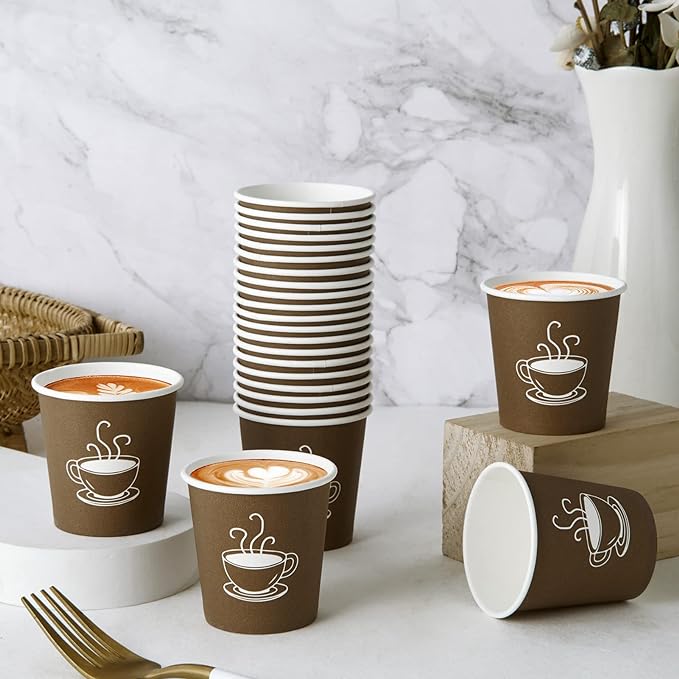 TV TOPVALUE 600 Pack 4 oz Paper Cups, Small Disposable Coffee Cups, Paper - Image 5