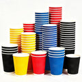 MOUMOULIFE 12 oz Disposable Paper Coffee Cups, 100 Pack 4-Color Assortment by moumoulife