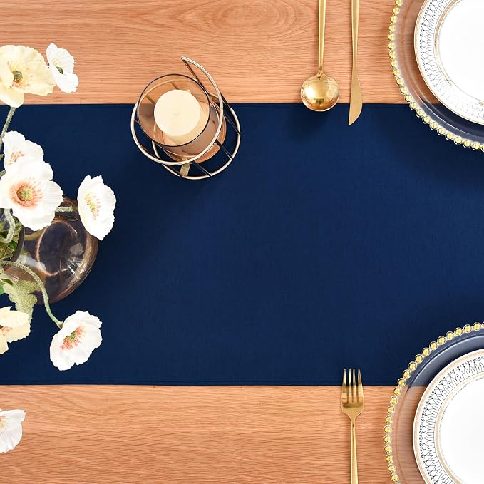 Faux Linen Table Runner Water Resistant 13 x 72 in, Coffee Table Runner - Image 7