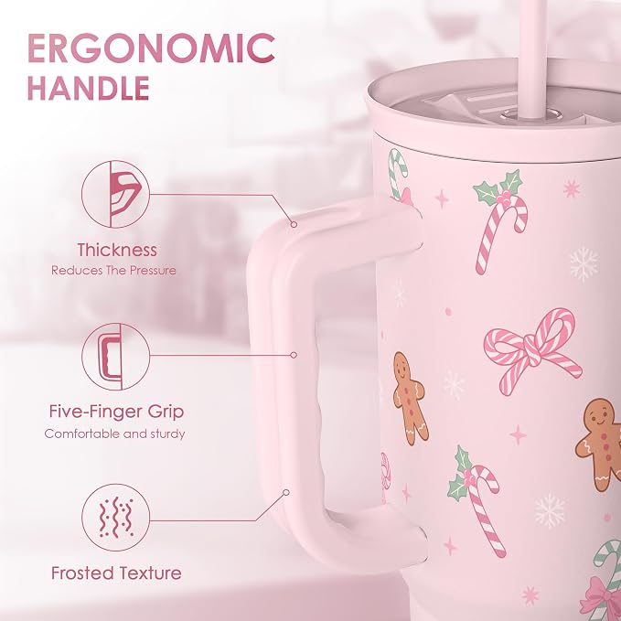 SANDJEST Christmas Theme 40oz Slider Tumbler - Image 3