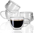 Double Wall Glass Expresso Coffee Mugs Set Of 4 Insulted Clear Cappuccino by BNUNWISH