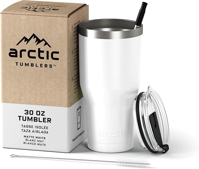| 30 oz Matte White Insulated Tumbler by ArcticTumblers