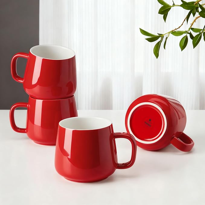 Teocera Ceramic Coffee Mug Set of 4-12 oz Coffee Mugs by Teocera