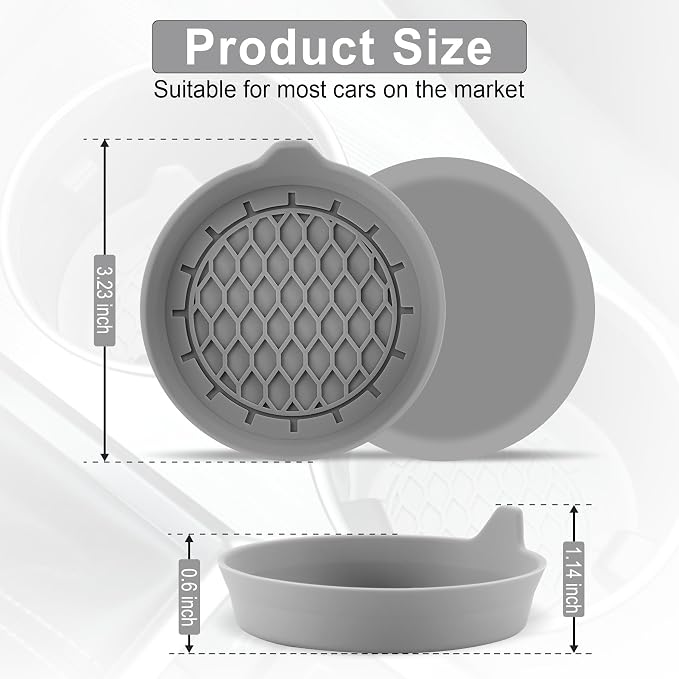 Car Cup Holder Coaster, Silicone Cup Holder Insert, Universal Non-Slip Cup - Image 4