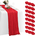 8 Pack Red Cheesecloth Table Runners 20x120 Inch Gauze Table Runner 10FT Easter by Yorcari