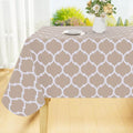 Smiry Square Table Cloth, Waterproof Vinyl Tablecloths with Flannel Backing for Square Tables, Wipeable Spillproof Plastic Tablecloth for Dining, Camping, Indoor and Outdoor (54"x54", Khaki)