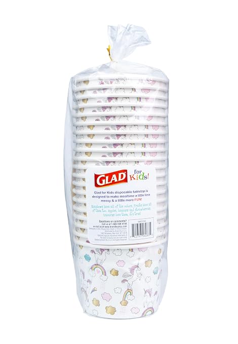 Glad for Kids Unicorns Paper Snack Bowls, Disposable Paper Bowls for-Kids - Image 6