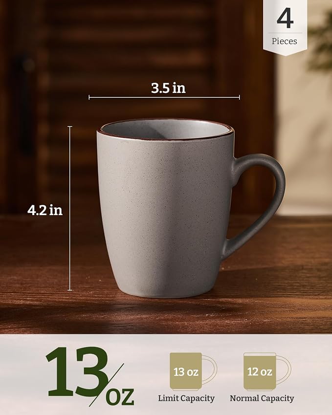 famiware Venus Coffee Mugs Set of 4, 13 oz Ceramic Stoneware Mug Cup Set | - Image 4