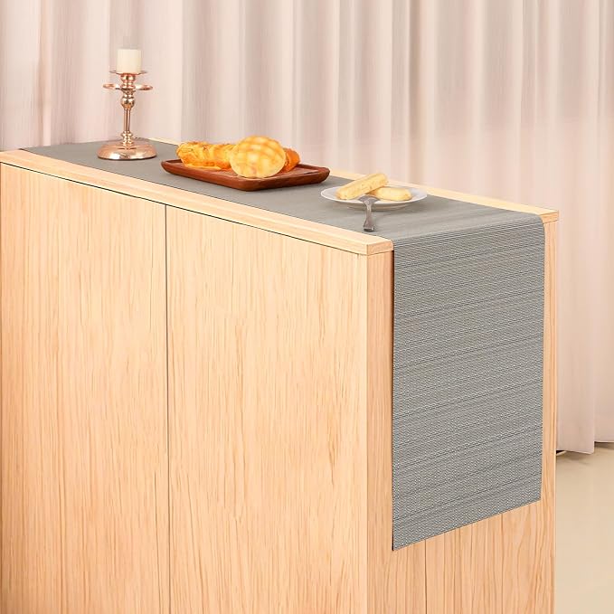 Table Runner 55 Inches Long, Vinyl Woven Heatproof Table Runners | Washable - Image 6