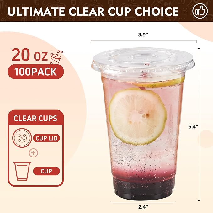 YEEHAW 20 oz. - 100 Pack Clear Plastic Cups - Image 2