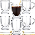 Gejoy 6 Sets Double Wall Glass Coffee Mugs by Gejoy