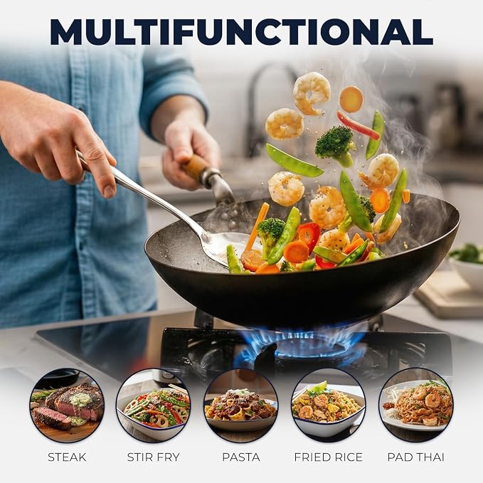 Zulay Kitchen Stainless Steel Wok Spatula | 14.8” Heat-Resistant Metal Turner - Image 2