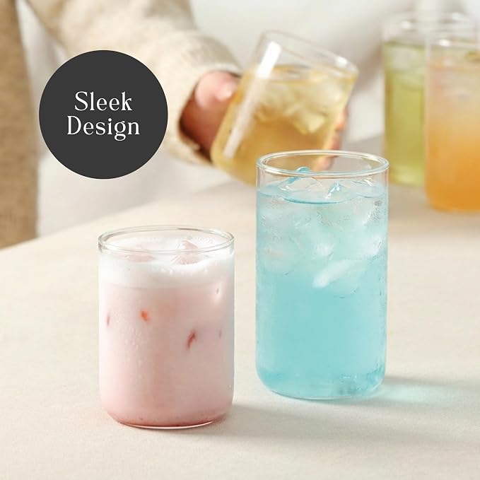 Stone Lain Celina Drinking Glasses Set of 8 – 4 Tall 16.9 oz & 4 Short 12 oz - Image 7