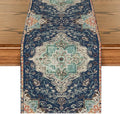 Artoid Mode Boho Bohemia Style Blue Table Runner, Country Rustic Farmhouse by ArtoidMode