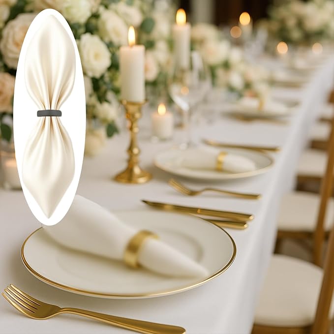 12 Pcs Stainless Steel Napkin Rings - Image 3